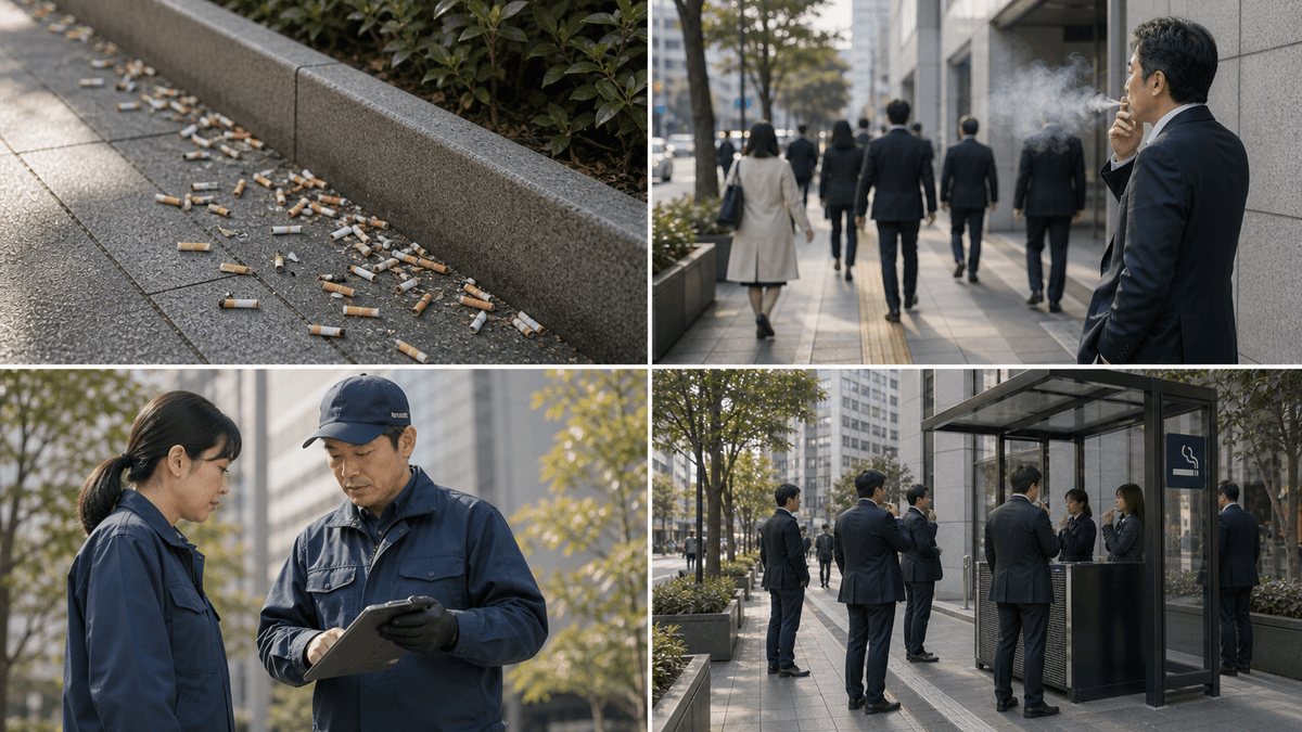 吸い殻・煙・喫煙問題の現場イメージ